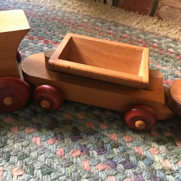 Antique Montgomery Schoolhouse Large Wooden Train from 80’s Large - Picture 8 of 10